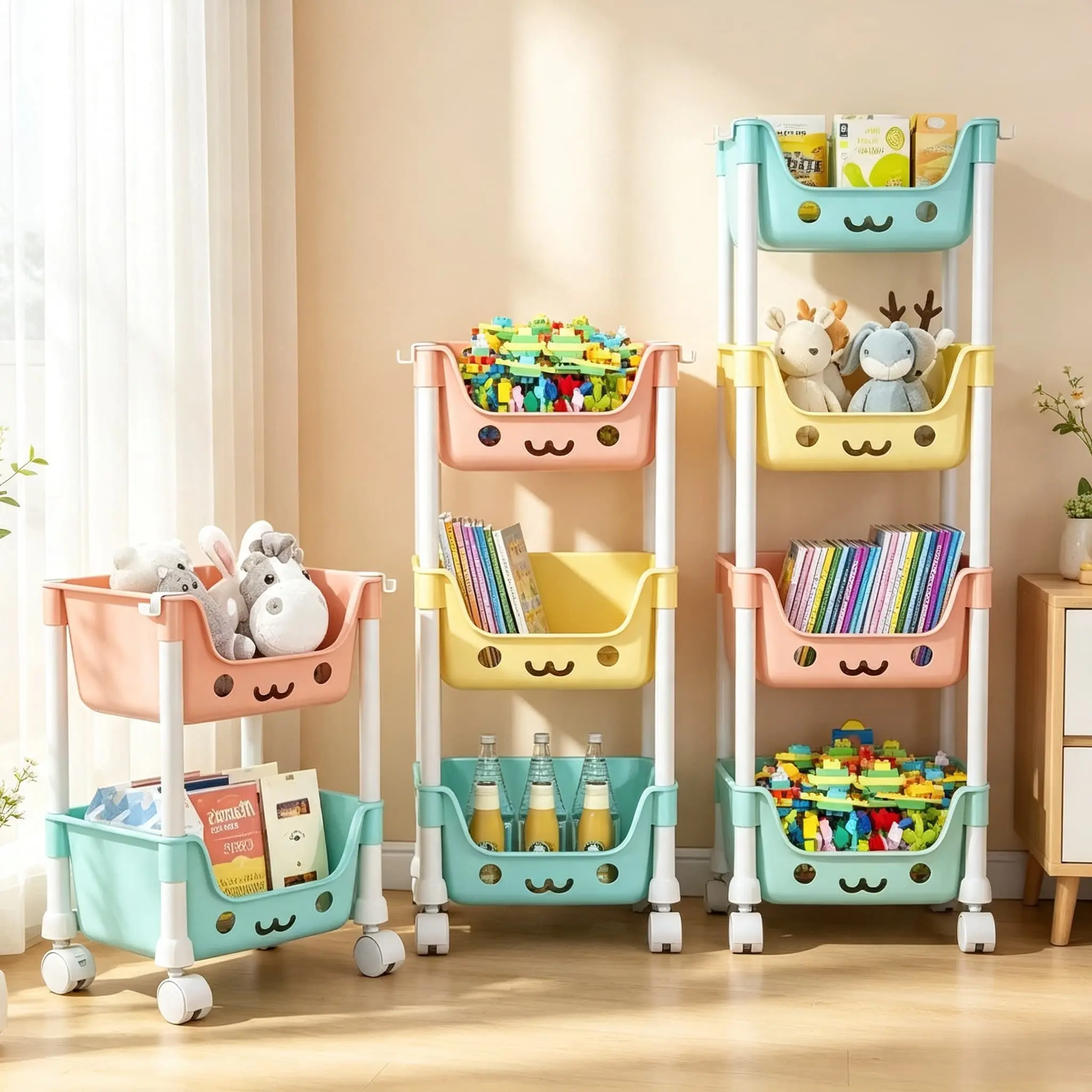 Children's toy storage rack, multi-layer household baby storage rack, toy box storage rack, combination sorting and organizing rack