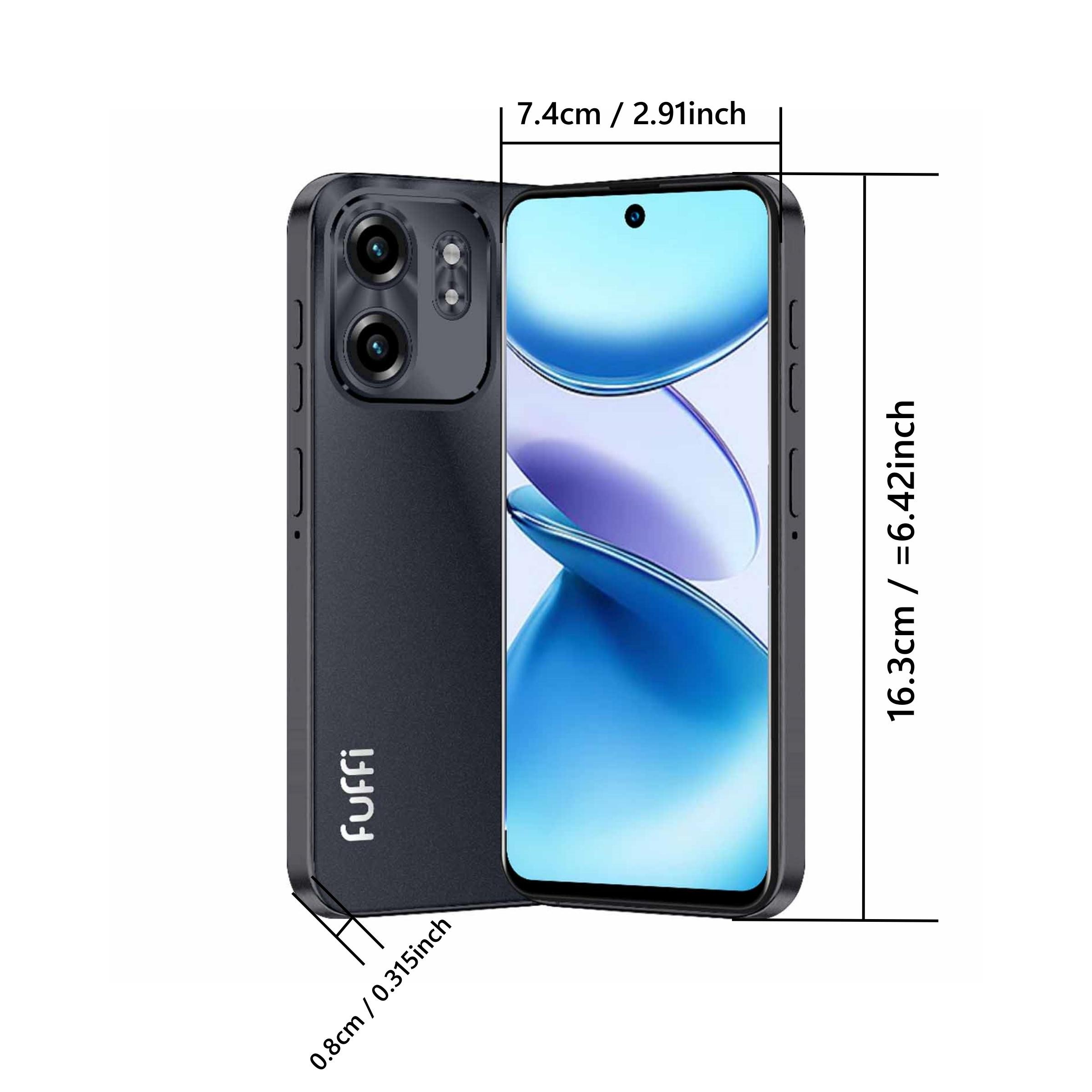 FUFFI-Smartphone, 4+64GB ROM,6.56-Inch Screen, Dual Sim Card, Android 12.0, Quad-Core Processor, 4300mah Battery, Fashionable Design