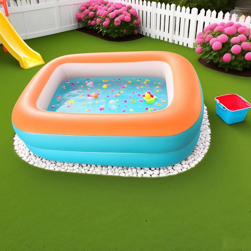Portable Inflatable Pool for 1-3 People No Electricity Needed Double Layer Durable Fast Inflation Foldable Space Saving Easy Assembly Colorful Navy Blue Green Orange Perfect for Festivals Parties Indo