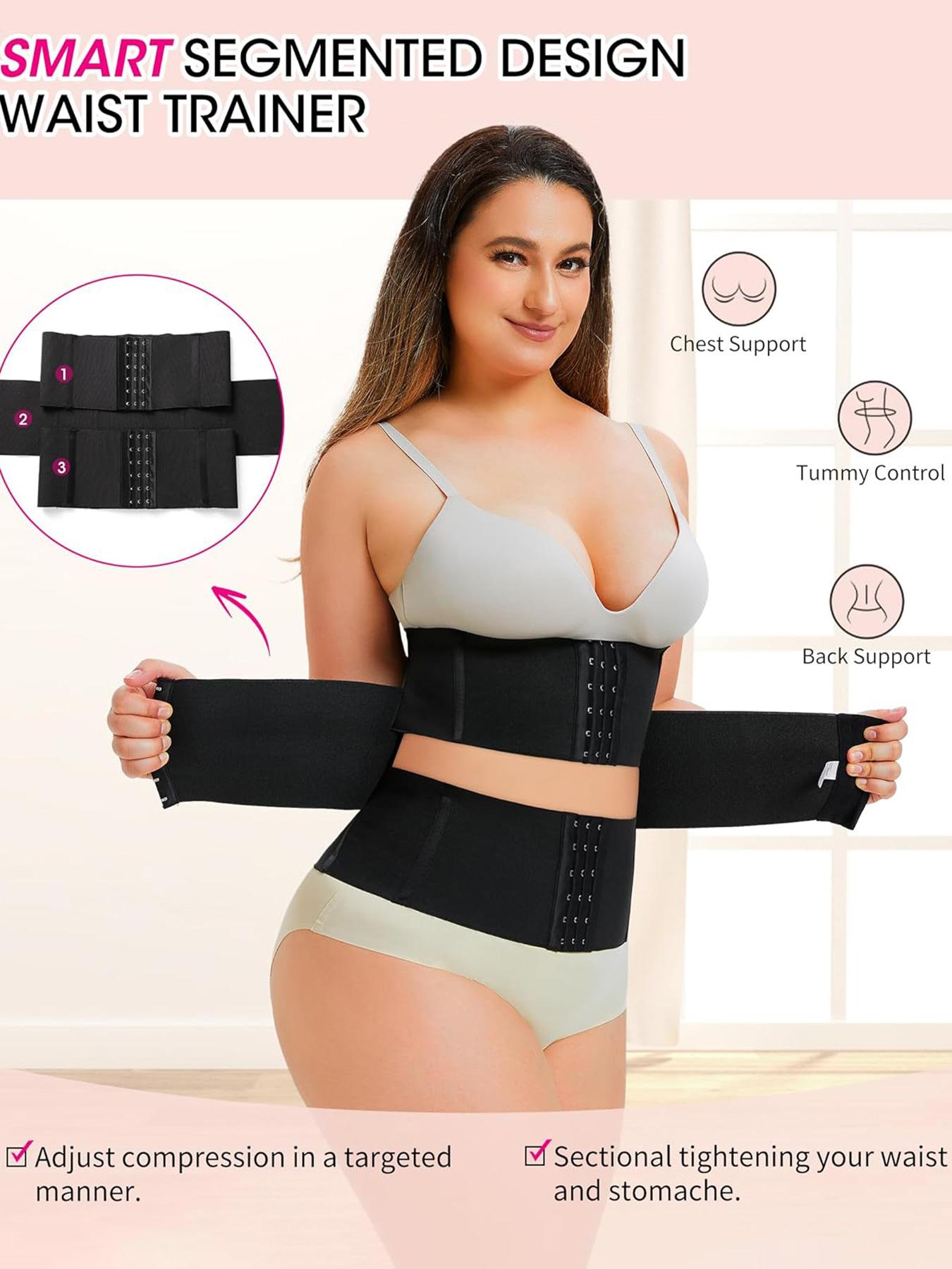 Women's Shapewear Waist Trainer Belt, High Waist Shaping, Adjustable Three-Panel Design, Front Buckle Closure, Slimming & Supportive, Ideal for Daily Wear