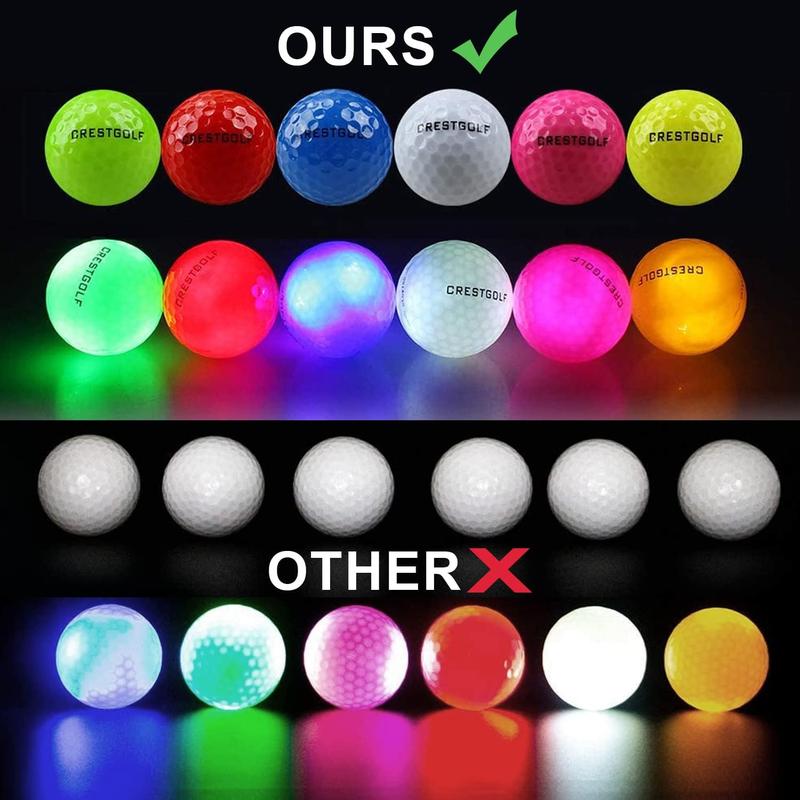 Glow in The Dark Golf Balls Light up Led Golf Balls Night Golf Gift Sets for Men Kids Women 6 Pack