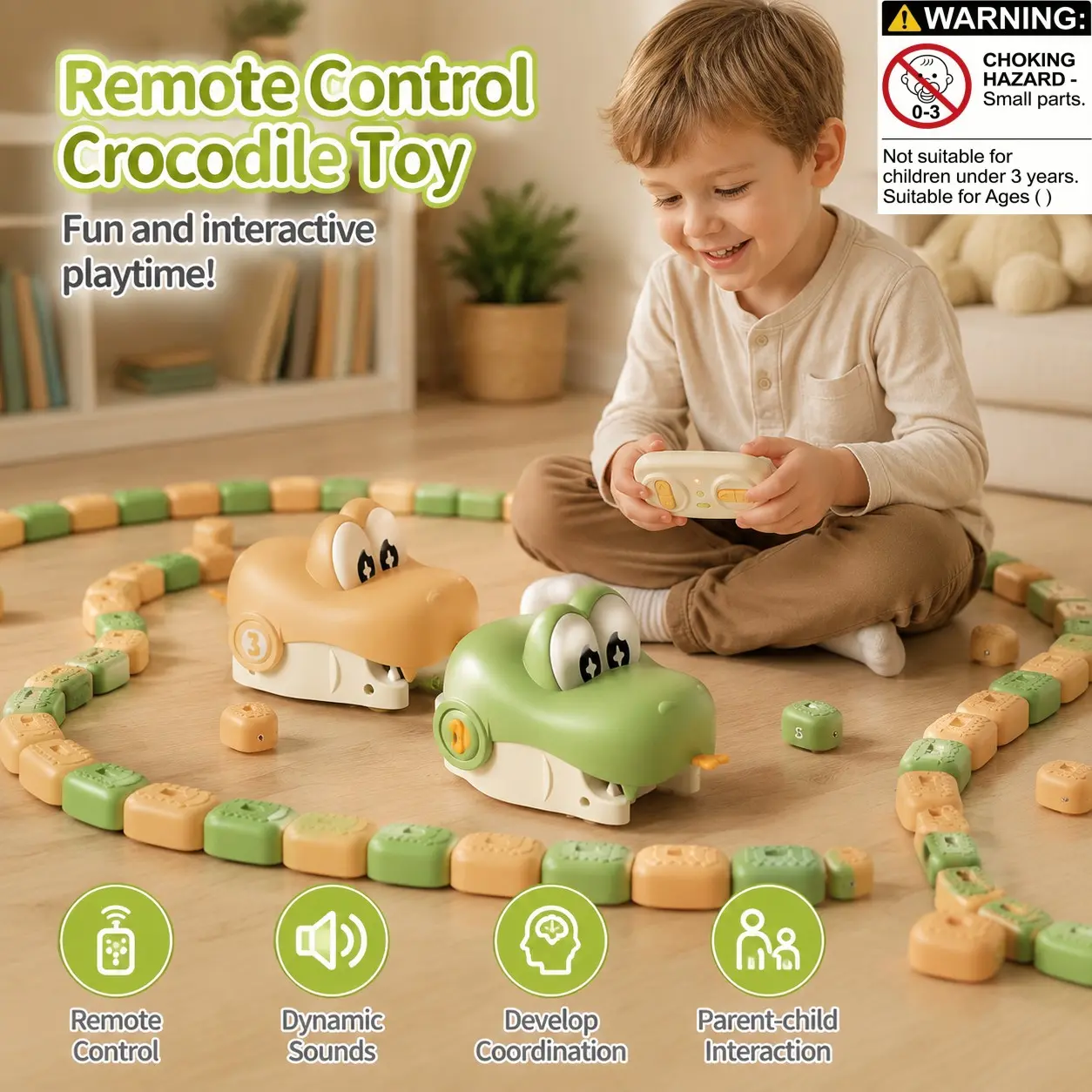 Electric Snake Toy Magnetic Animal Playset, Interactive Educational Game for Kids, Unisex Family Fun Gift, Requires Aa Batteries