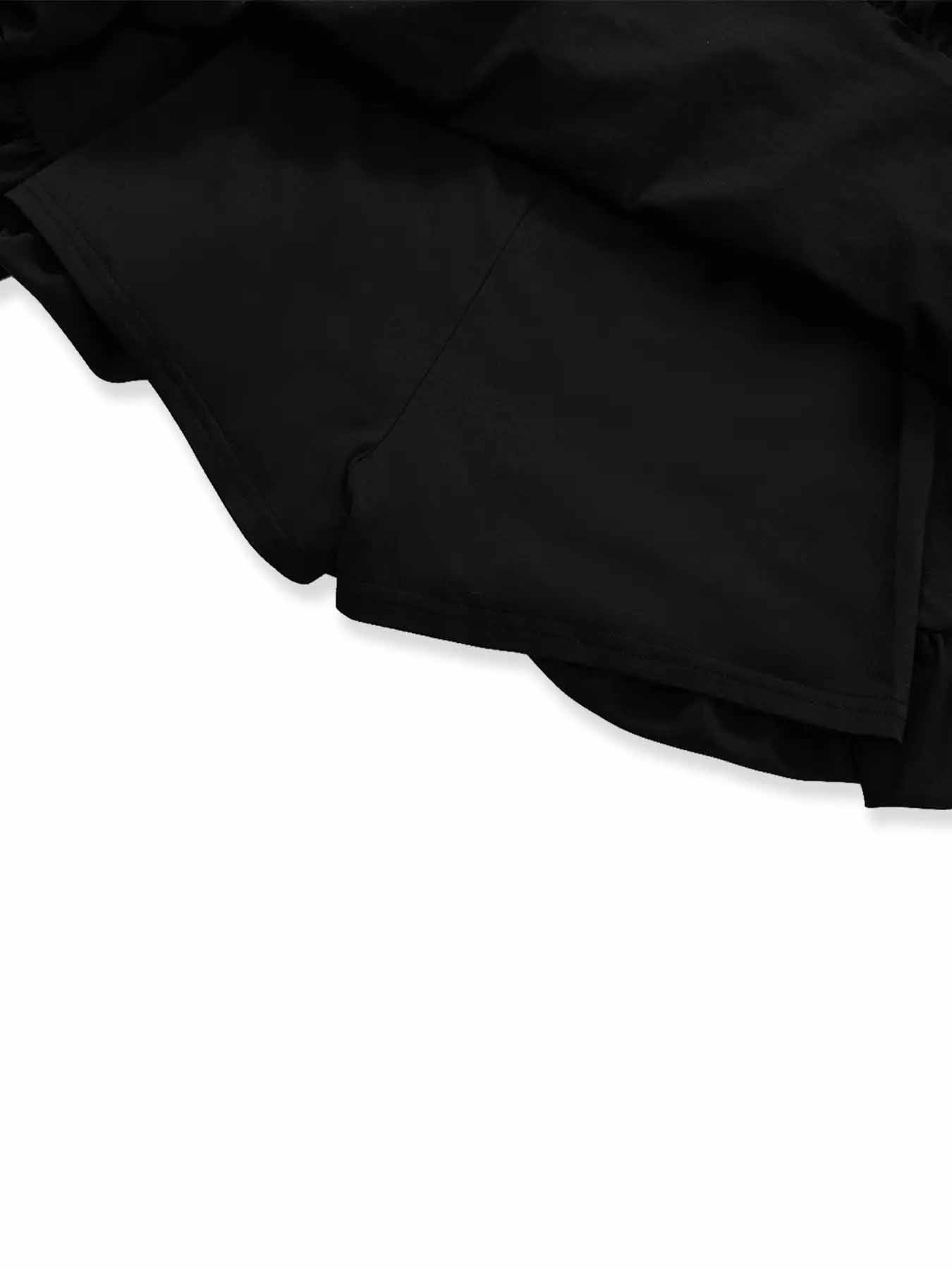 1-Piece Women's Elegant Off The Shoulder Mini Dress, Black Long Sleeve Ruched Waist Bubble Skirt Dress for Party and Night Out