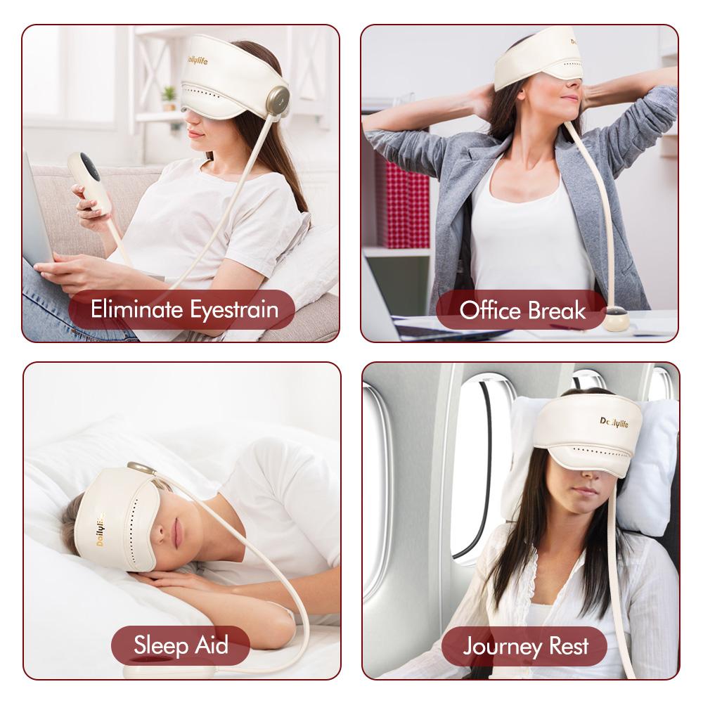 Head Massager, Forehead Massage for Migraine Relief Cap Help Sleep Temple Massager with Heated Eye Mask,  Head Wrap Massage Tool, Insomnia Pressure Relief Device, Perfect Present for Man/Woman Thanksgiving, Christmas, New Year gift