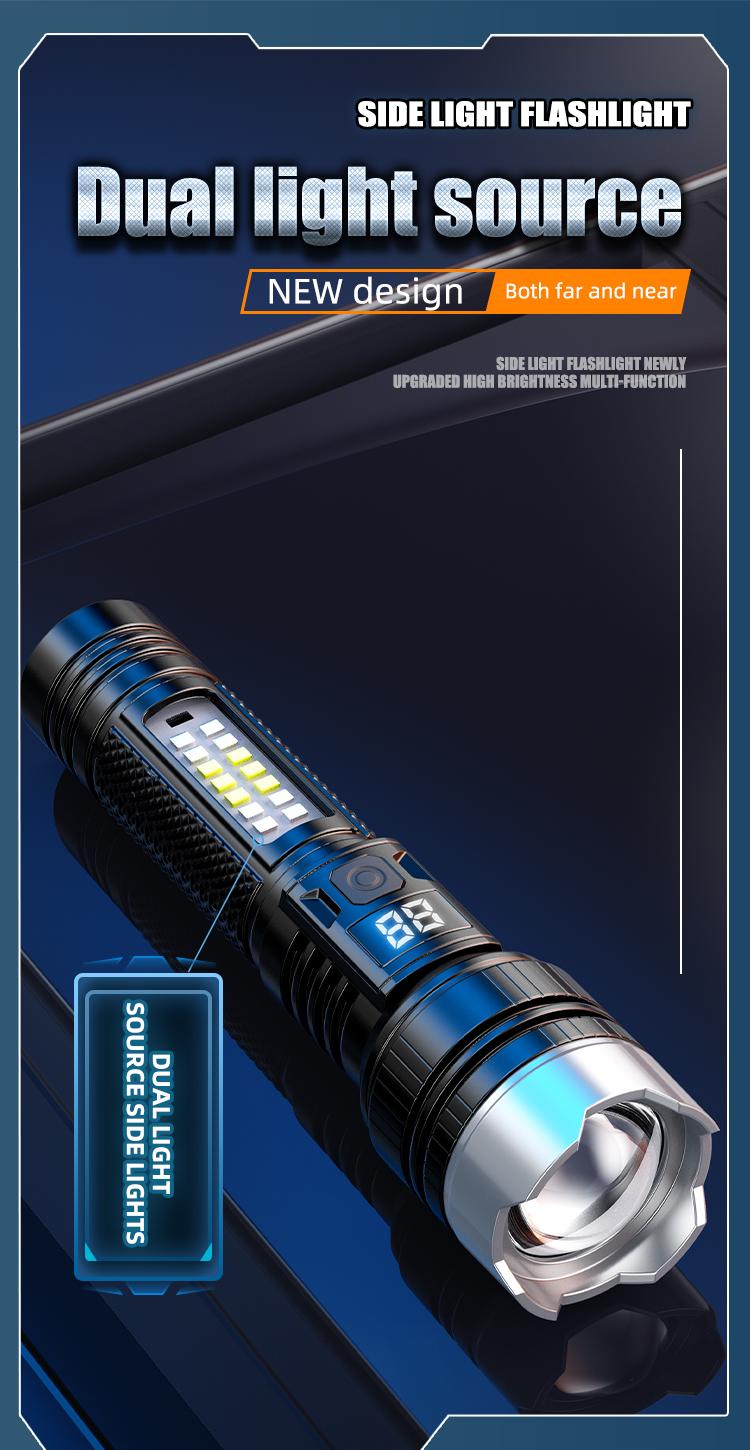 Rechargeable Flashlights High Lumens, 7Mode Flashlights Rechargeable, Super Bright Flashlight, Adjustable Tactical Flash Light, High Powered Flash Light, LED Flashlight for Emergency Home