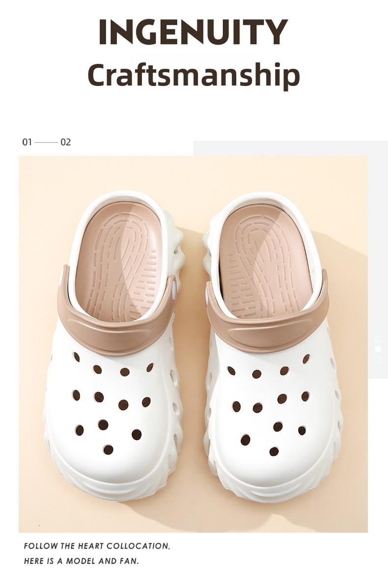 2 in 1 EVA Clogs for Women, Non-Slip Platform Garden Shoes, Breathable Closed Toe Beach Sandals, Casual Indoor Outdoor Slides