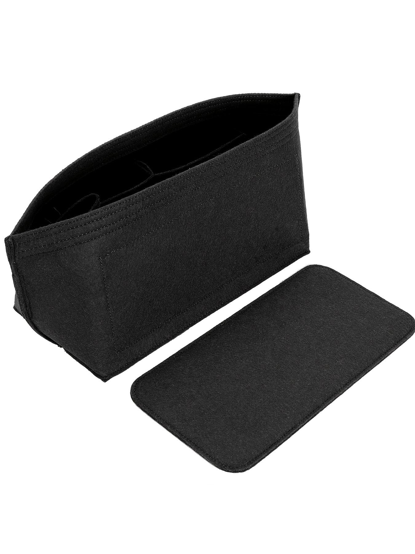 Felt Tote Bag Organizer Insert with Bottom Pad, Fit Longchamp MM 30 33 PM, Beige, Back to School Essential