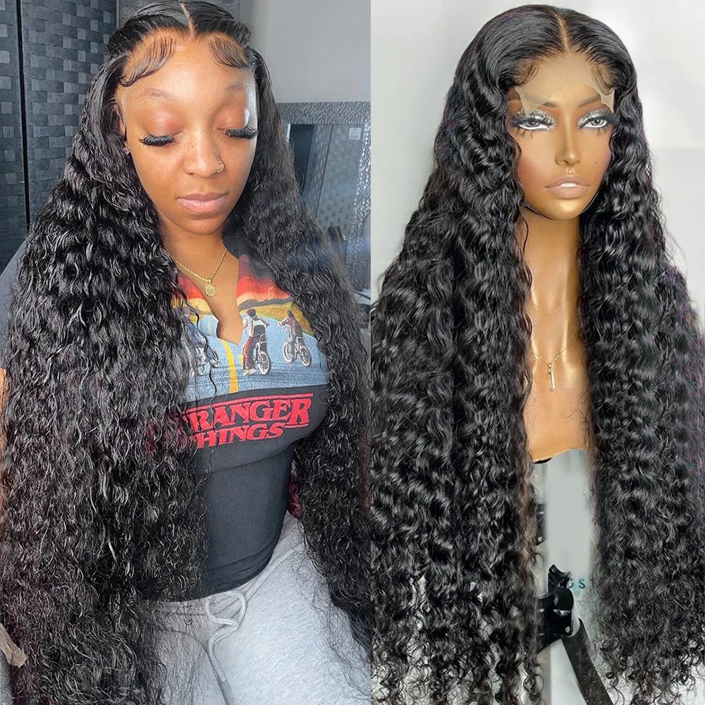 Bling Hair Deep Wave Lace Front Wig 4x4/13x4/13x6 Water Wave HD Transparent Lace Frontal Human Hair Wigs For Women 180% Density Sale Clearance TikTokShopHolidayHaul