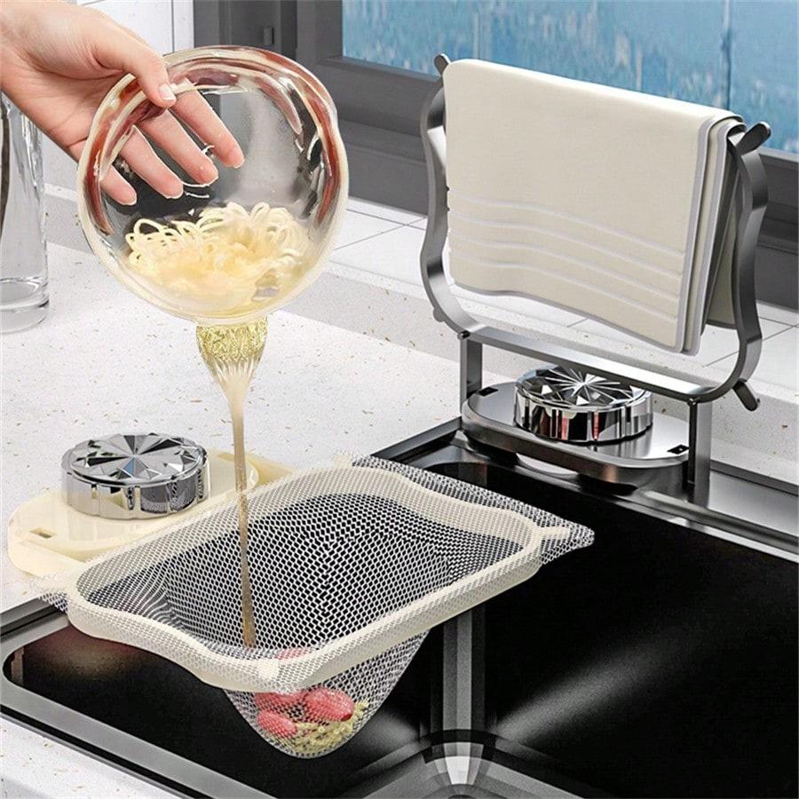Kitchen Sink Drain Filter Rack Suction Cup Food Waste Blockage Prevention Garbage Draining Mesh Holder, Filtering Net