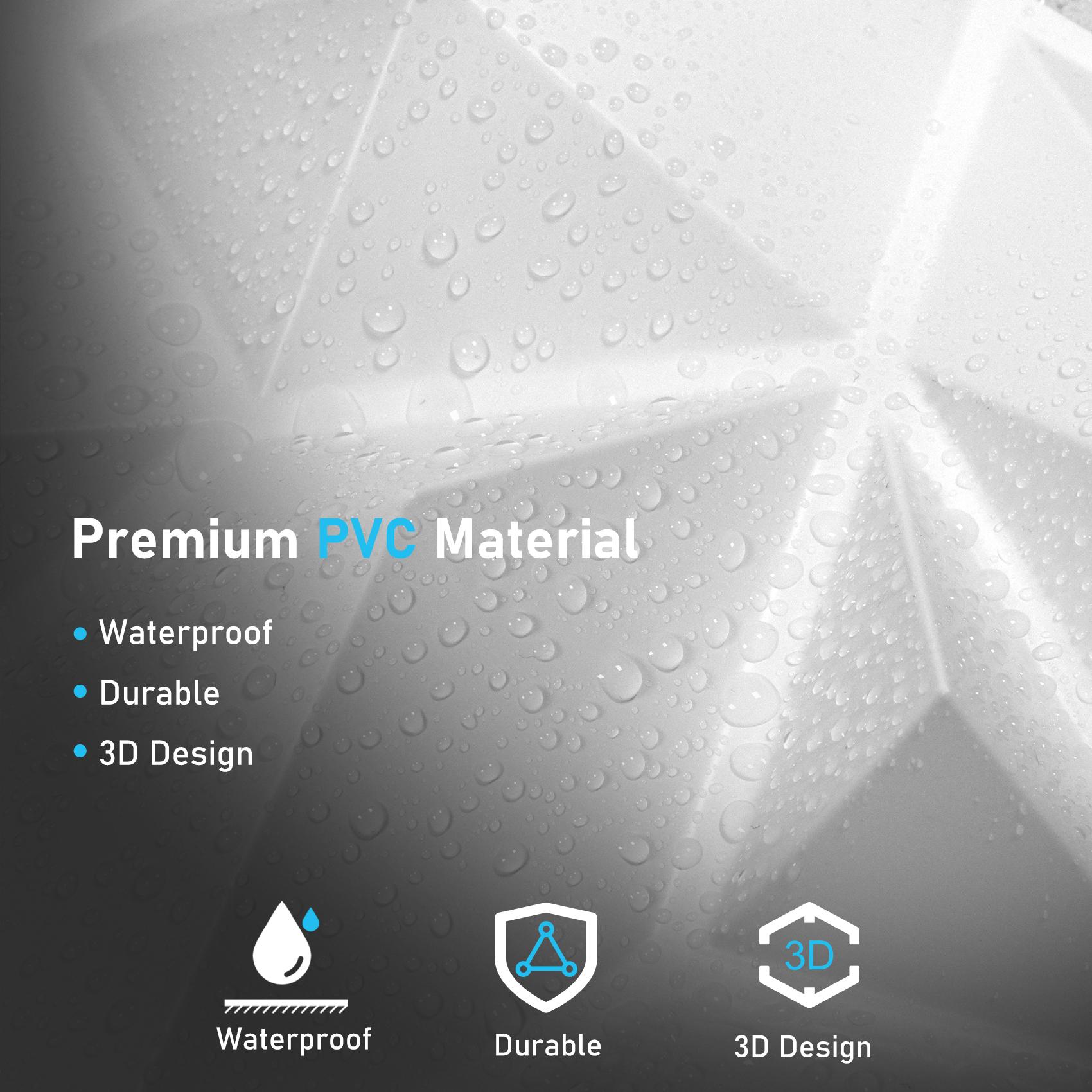 STICKGOO 33Pcs Tiles Geometric Pattern Wall Panel, Diamond Design 3D PVC Wall Panels for Interior Wall Decor, 11.8" x 11.8" Decorative Living Room