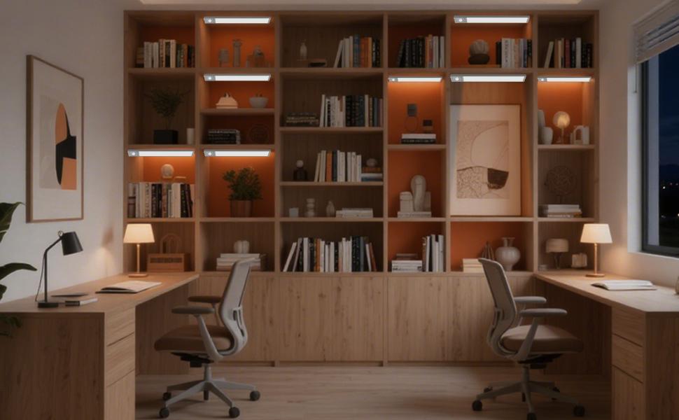 Under Cabinet Lights, Motion Sensor & Magnetic, No Wire Hassle! Dimmable, 1500mAh USB Rechargeable for Kitchen, Wardrobe, Stairs. 76LEDs. Multifunctional Lighting， shower lamp