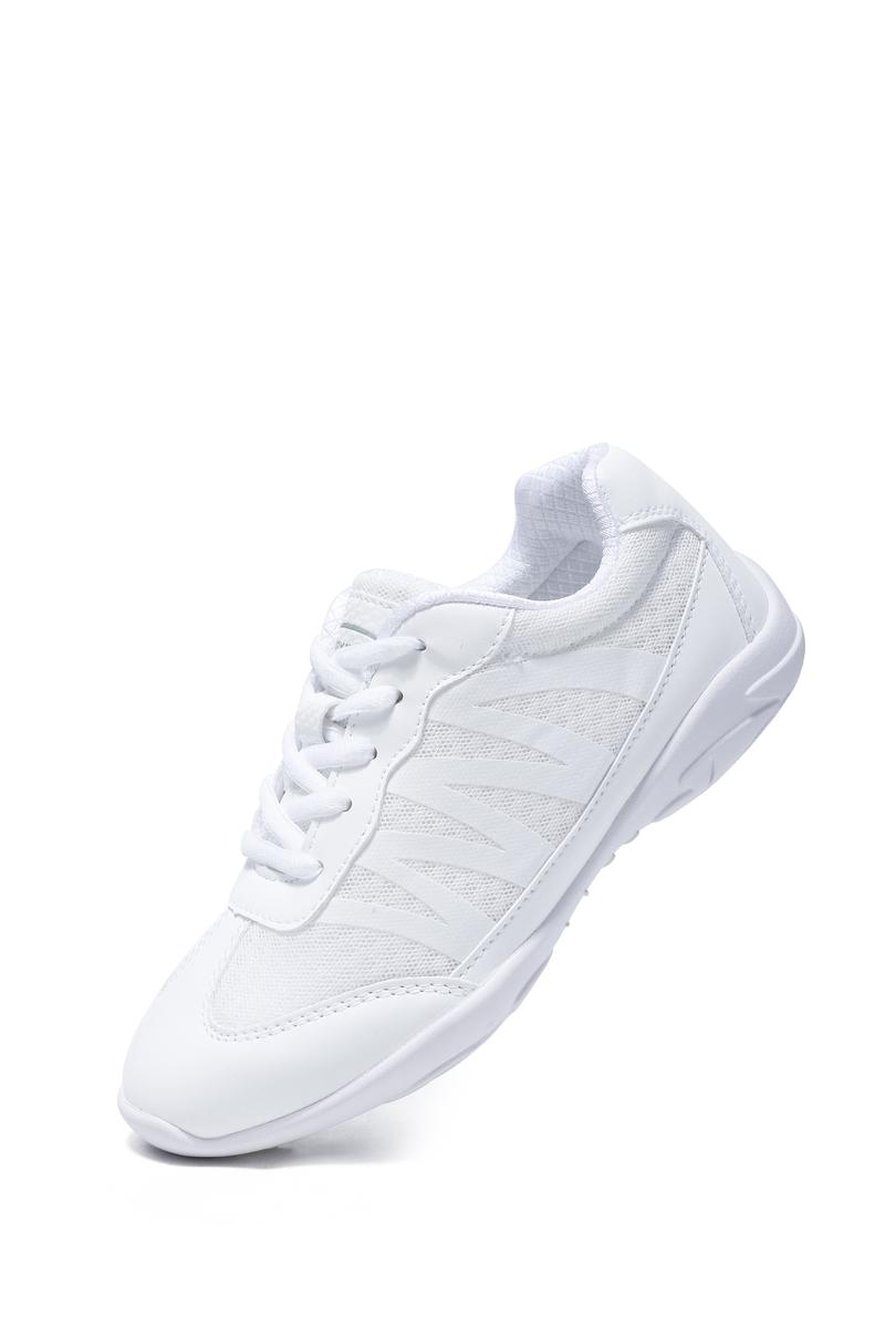 BAXINIER Youth Girls White Cheerleading Shoes Breathable Youth Cheer Competition Sneakers Athletic Training Dance Tennis Walking Cheerleading Shoes for Girls dance shoe