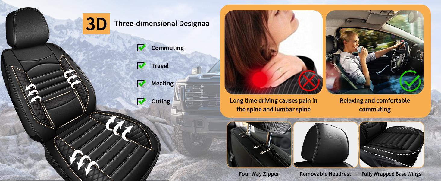 For Chevy Silverado/GMC Sierra 1500 2500/3500HD 2019 2020 2021 2022 2023 2024 2025 2026 Red Lines Custom Car 5-Seat Covers Full Set Waterproof Fuax Leather Full Coverage Front & Rear Full Set All inclusive Customed Car Cushions