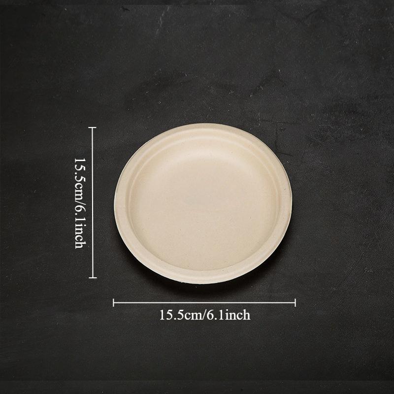 50pcs Thickened Disposable Paper Plates - Durable, Leak-Resistant, and Convenient Food Containers for Snacks, Salads, Family Dinner Parties, and Restaurant Events - All-Season, Round Tableware Accessories