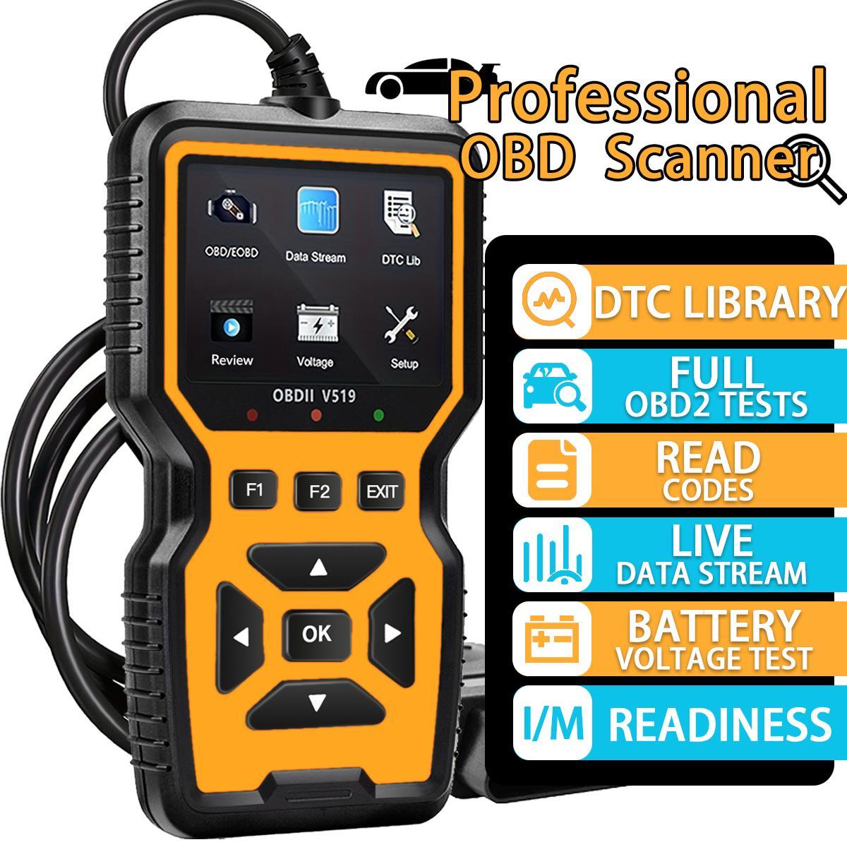 Car OBD2 Scanner Diagnostic Tool, Car Voltage Tester Engine Fault Code Scanner, EOBD+CAN Charging Tester Diagnostic Tool, Car Battery Tester, Digital Automotive Tester