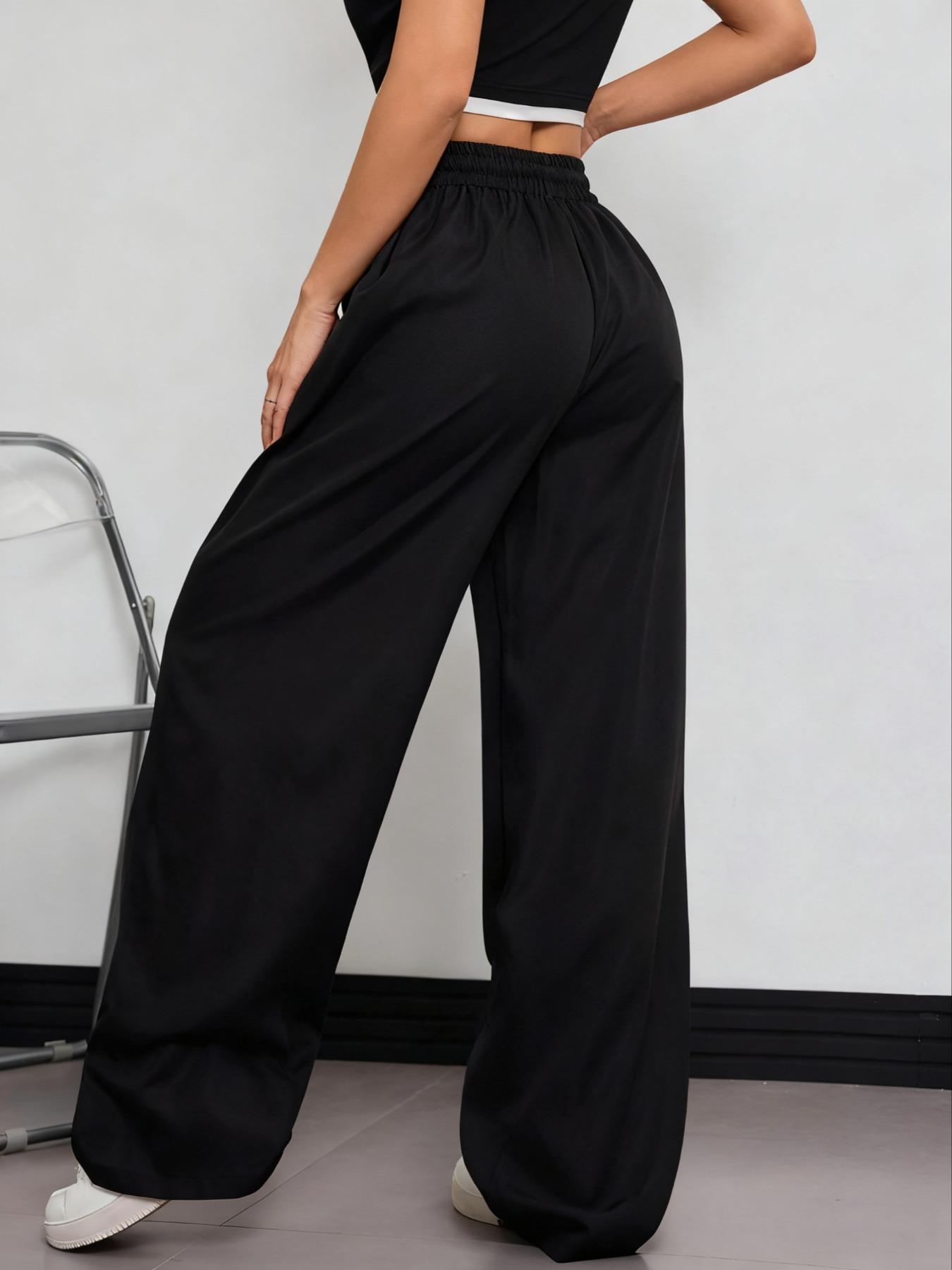 Women's Stranger Things Oversized Baggy Sweatpants, Wide Leg High Waist Adjustable Drawstring Pants with Upside Down Print, Winter Trendy Casual Lounge Joggers, Streetwear Aesthetic Pants for Women, Comfortable Baggy Trousers for Daily/Outfit