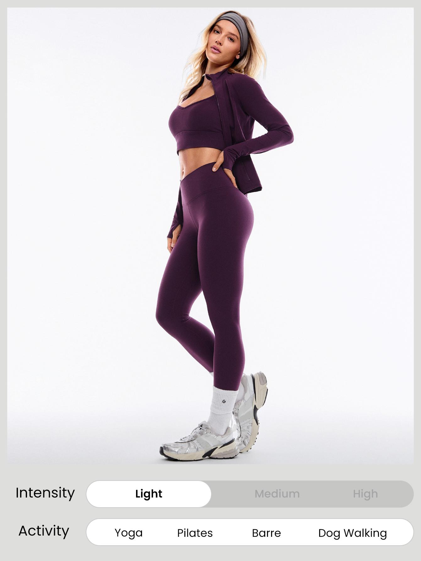 GLOWMODE 2PCS Slim-It BBL Jacket and 24" & 28” Crossover Yoga Leggings Set