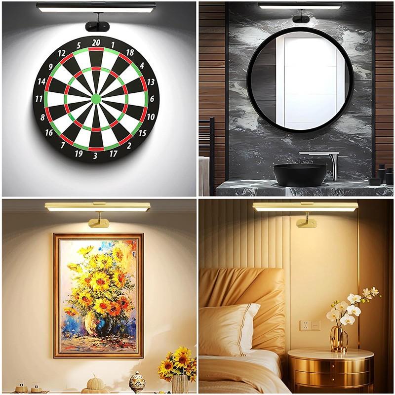 Adjustable Light Picture Lamp with Controller and Timer, USB Rechargeable Wall Lamp for Mural Art Gallery Painting Portrait Walls, Picture Lights