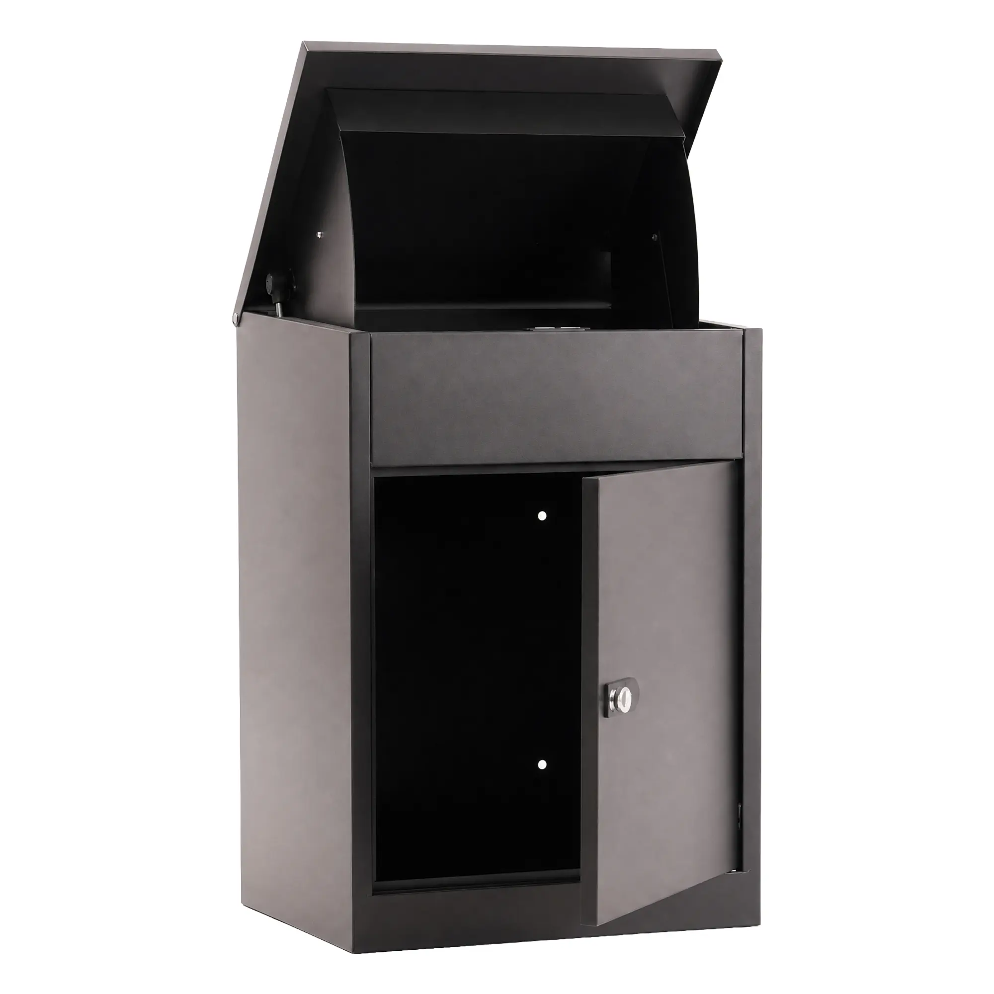 Porch Pirate Protection Lockable Package Delivery Box - Weatherproof Galvanized Steel Parcel Drop Box, Anti-Theft Secure Mailbox for Outside