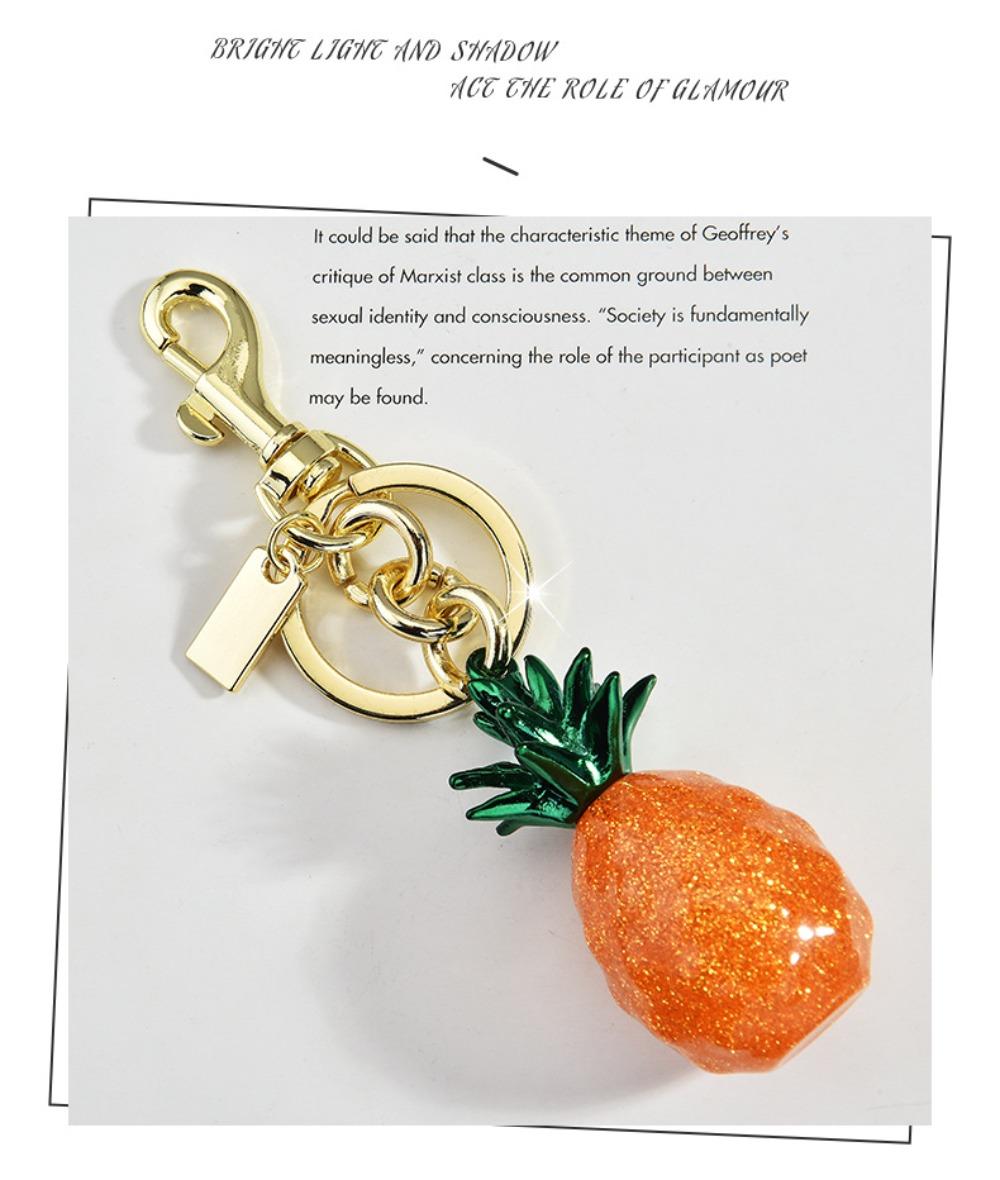Three-Color Pineapple Fruit Bag Charm, Creative Keychain & Handbag Accessory