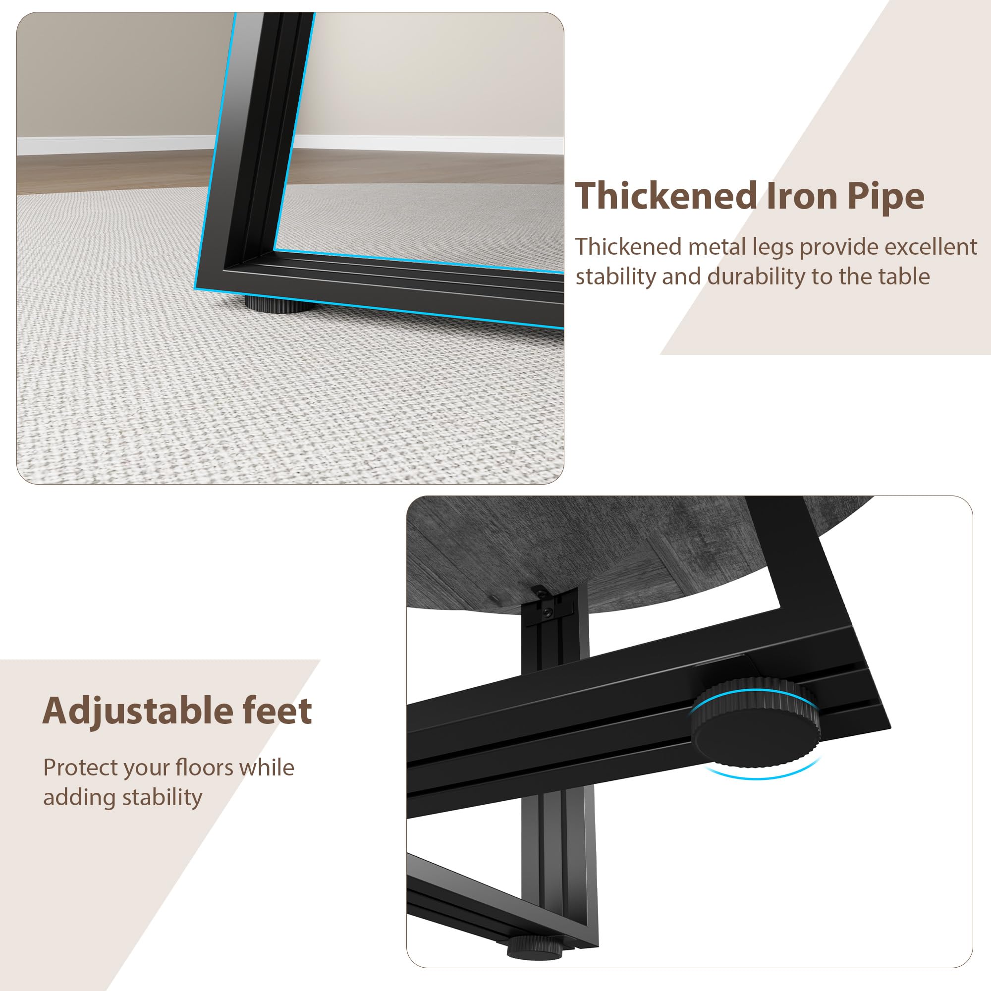 Round Dining Table for 4-6, 42" Kitchen Table with Storage, Circle Dinner Tables for Kitchen, Dining Room, Living Room, Meeting Room, Apartment Round Dining Table for 4-6, 42" Kitchen Table with Storage, Circle Dinner Tables for Kitchen, Dining Room, Living Room, Meeting Room, Apartment