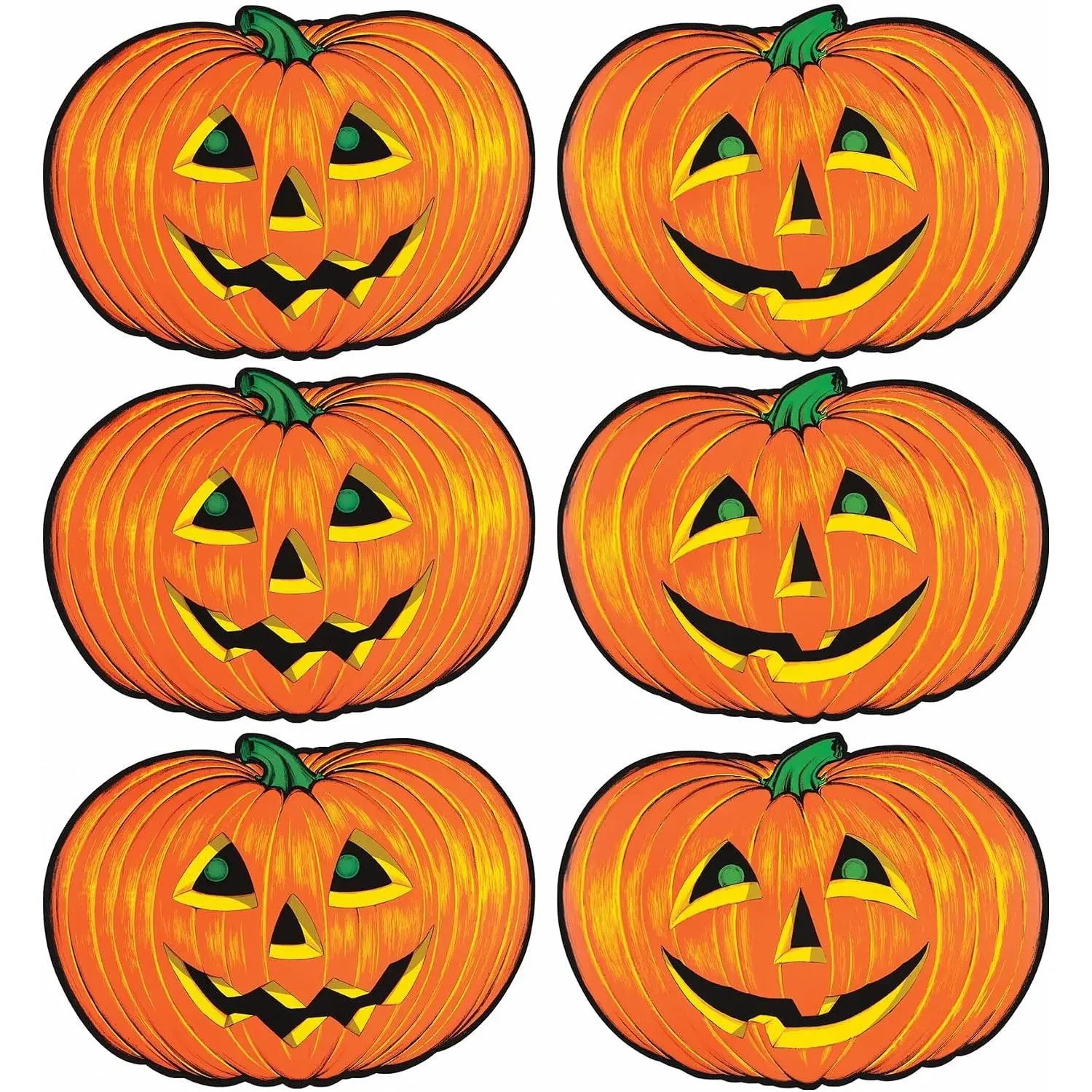 6 Piece Paper Jack-O-Lantern Cut Outs, Halloween Party Decorations, Fall DécorGift