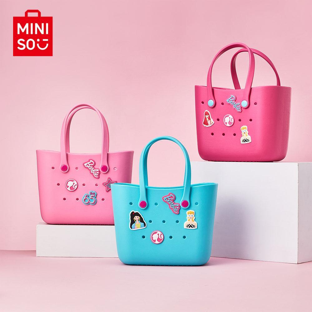 MINISO x Barbie Lunch Bag For Women Lunch - Cute Design Durable Easter Basket Gift Suitable Size With Handle Cute Bento Bags For Tutorial School Work,Surprise Halloween Gift for Girls