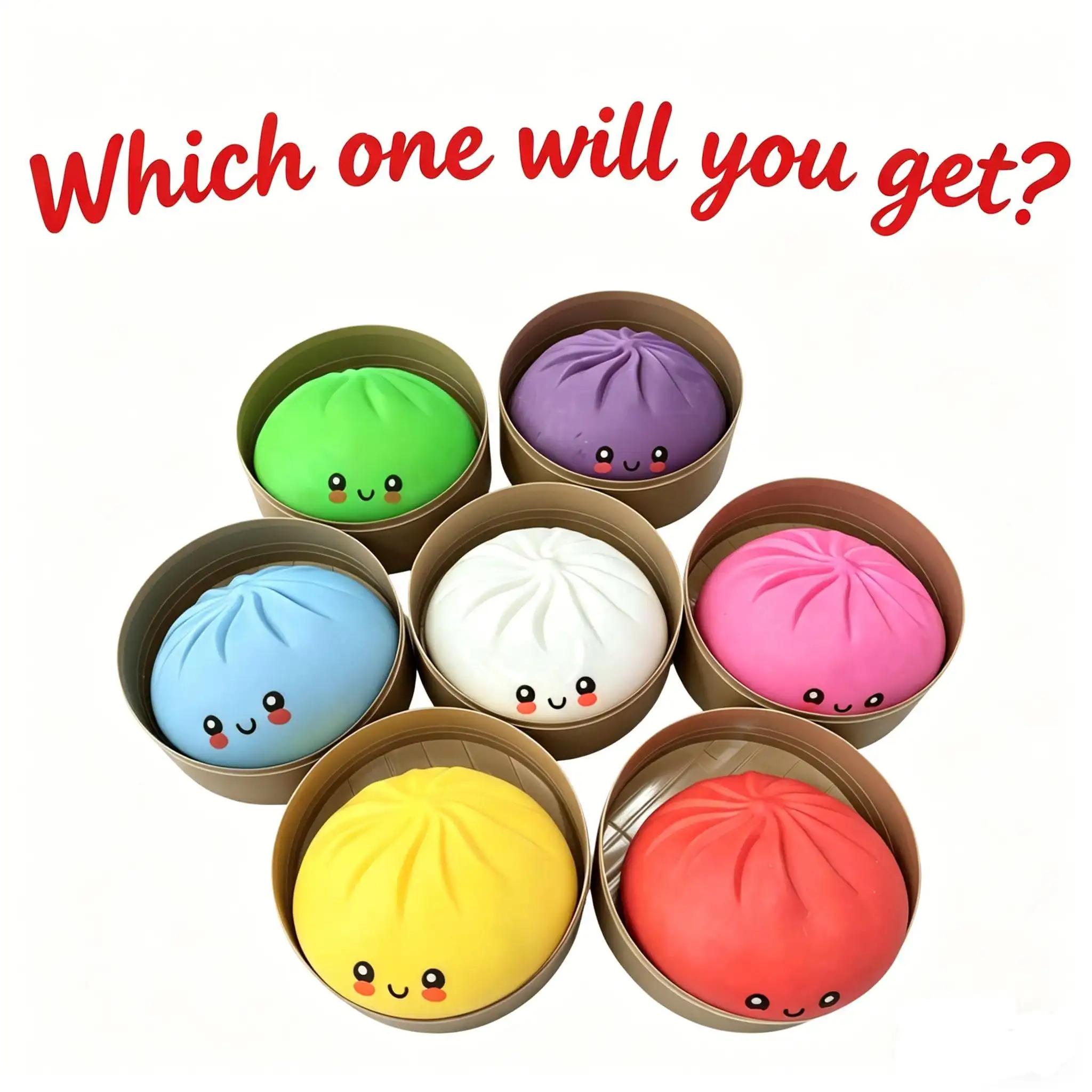 Jumbo 10.6" Bun Squishy Blind Box, Soft Slow-Rising Stress Relief Bun Toy, Surprise Mystery Fidget Toy, Sensory Fidget Squishies, Cute Expressive Squishy for Relaxation & Fun
