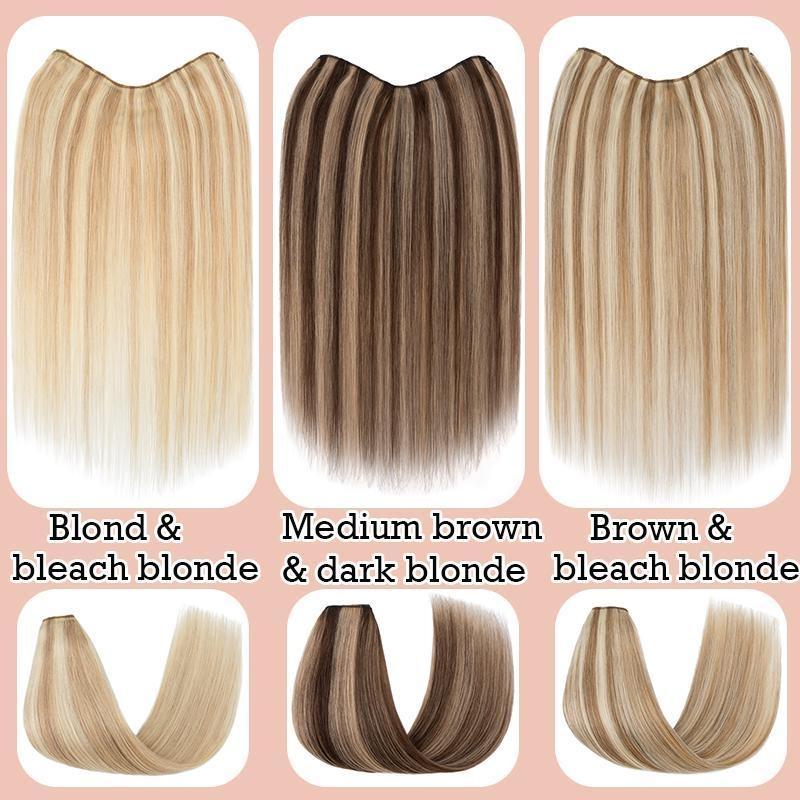 Remy Human Hair Extensions Clip In Hair Extensions V Shape 12 Inch-22 Inch Long Straight Invisible Hairpiece for Women Adding Hair Volume