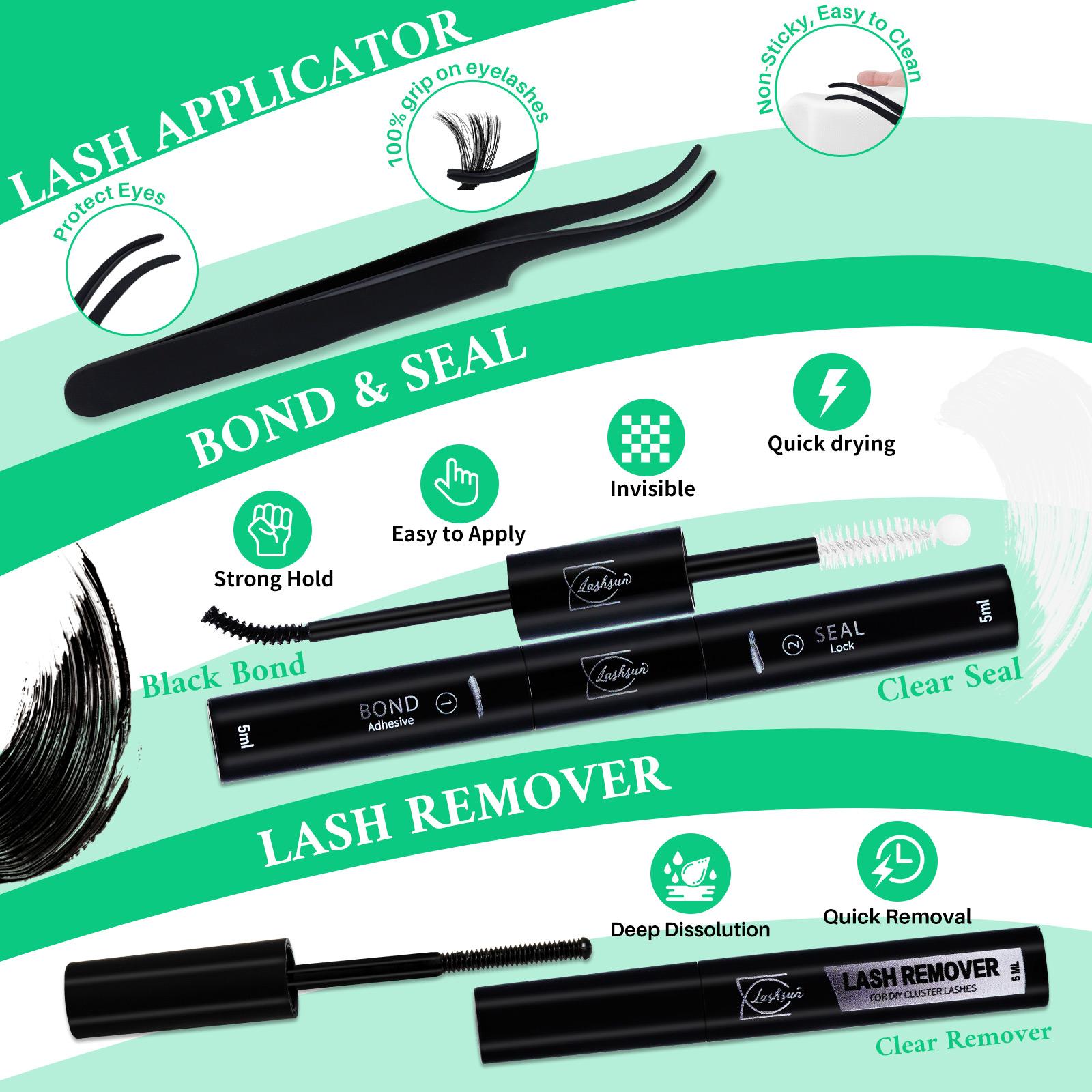 270Pcs D Curl 70D80D90D 3 Styles 10-18mm Mixed Length Volume & 3D Effect Kit Soft and Comfortable False Eyelashes Set Comes with Lash Bond&Seal Lash Remover And Tweezers, Perfect For DIY Eyelash Extensions At Home, Beginner friendly