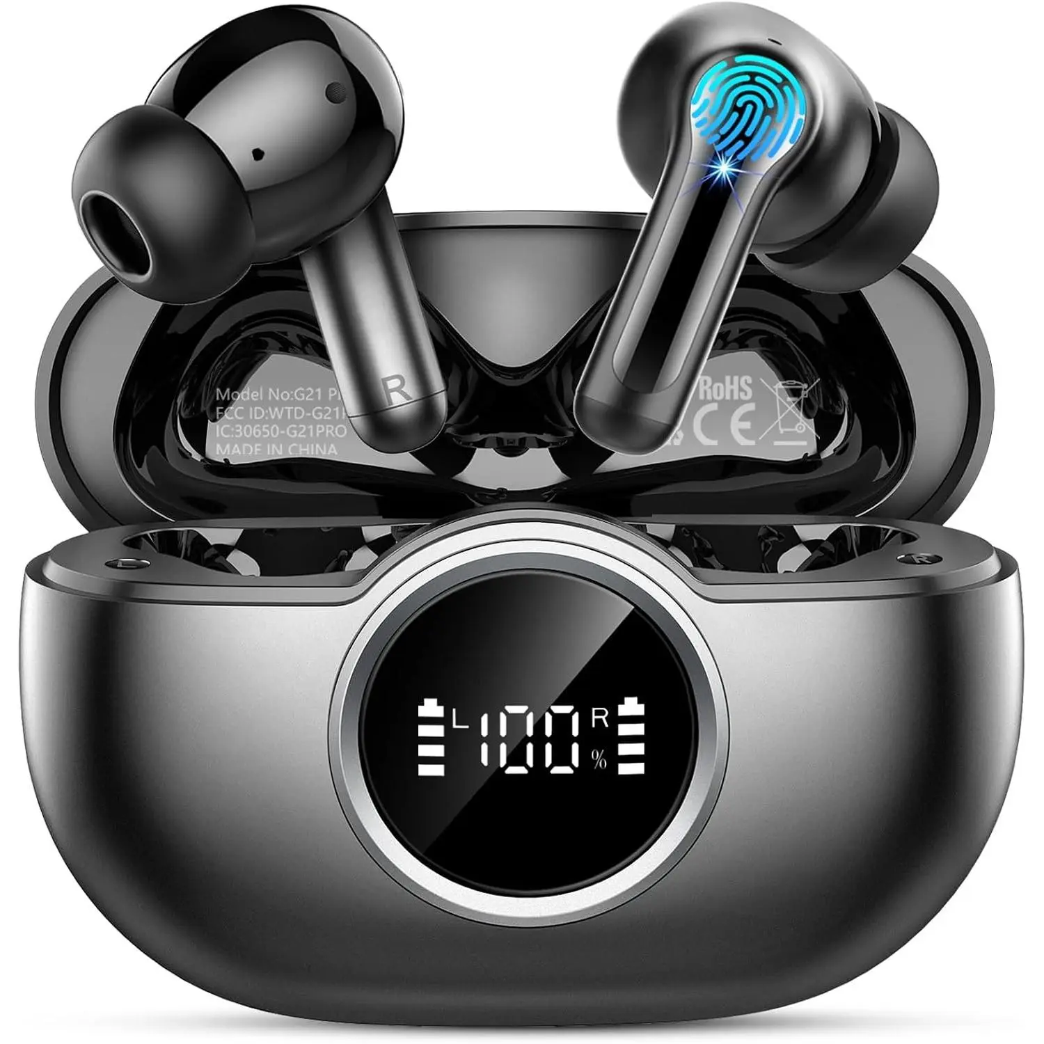2026 New Wireless Earbuds with Bass 3.0, Bluetooth 5.4, 3D Stereo Sound, 4 ENC Noise Cancelling Mic, 40+ Hrs Playback USB-C, IPX7 Waterproof Sport Workout Gym for Laptop Android iOSGift