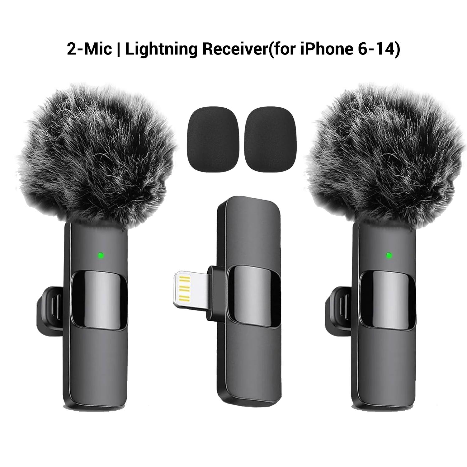 Professional Wireless Lavalier Microphone, USB Rechargeable Plug-and-Play Lapel Mic for Video Recording, Teaching, Interviews and Podcasts