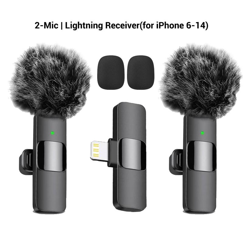Professional Wireless Lavalier Microphone, USB Rechargeable Plug-and-Play Lapel Mic for Video Recording, Teaching, Interviews and Podcasts
