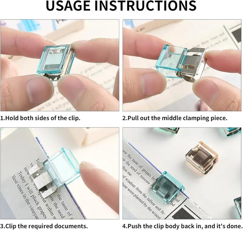 Push Paper Clips & Binder Clips, 40 Pack Medium Reusable Heavy Duty Clamps, No Damage No Marks, 50 Sheet Capacity for Office, School, Home Organization-YY2