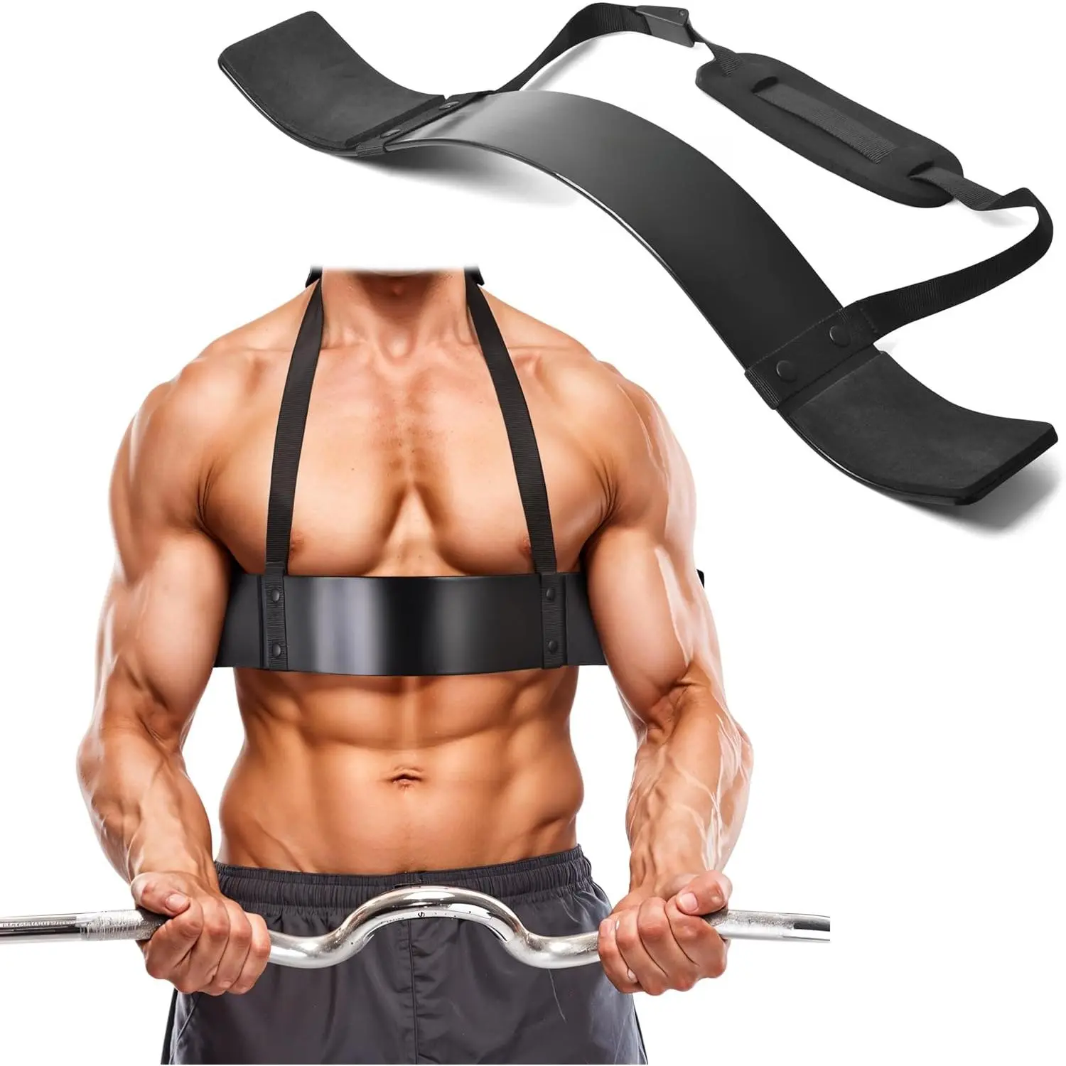 Adjustable Heavy-Duty Arm Blaster, Secure Fit Bicep Curl Support Equipment, Supportive Strength Training Accessory for Upper-Arm Muscle Form Improvement