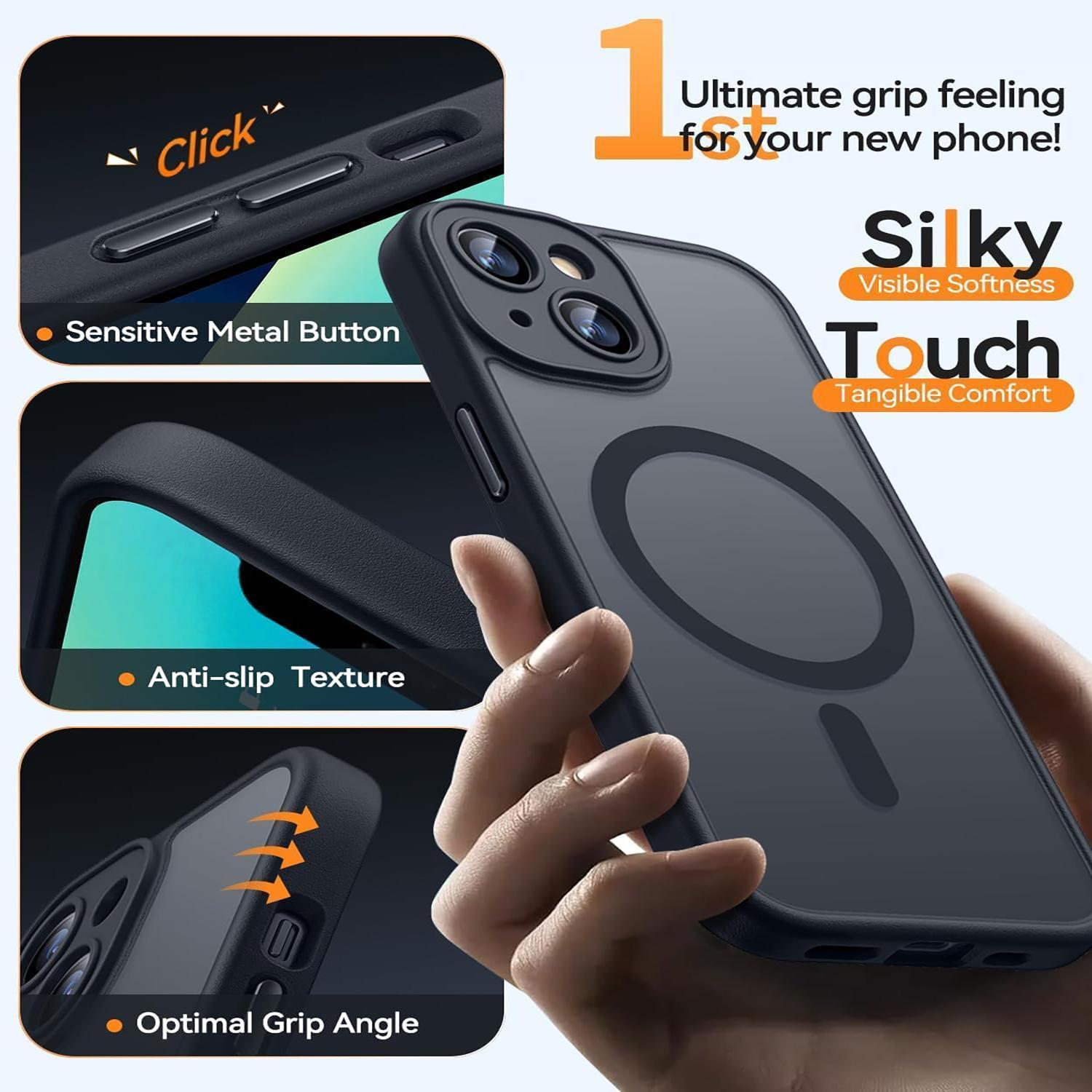 Magnetic for iPhone 17 1615 14 13 12 Case, Upgraded [Full Camera Protection] [Compatible with Magsafe] [Translucent Matte] Shockproof Protective Phone Case Cover for iPhone 12