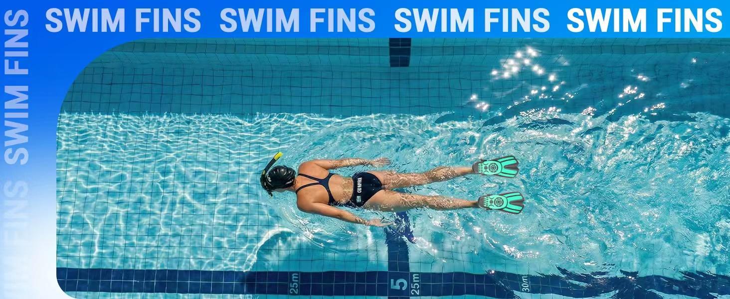 Diving fins Snorkeling Gear for Adults Snorkel fins ，Swim fins Open, Adjustable, Men, Women, Children, Swim Flippers