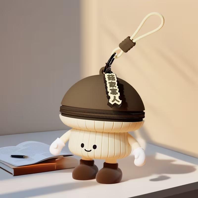 Reusable Silicone Earphone Case with Vegetable Pattern, Small Wallet Storage Bag, Organizer Pouch, 1pc, Durable and Stylish