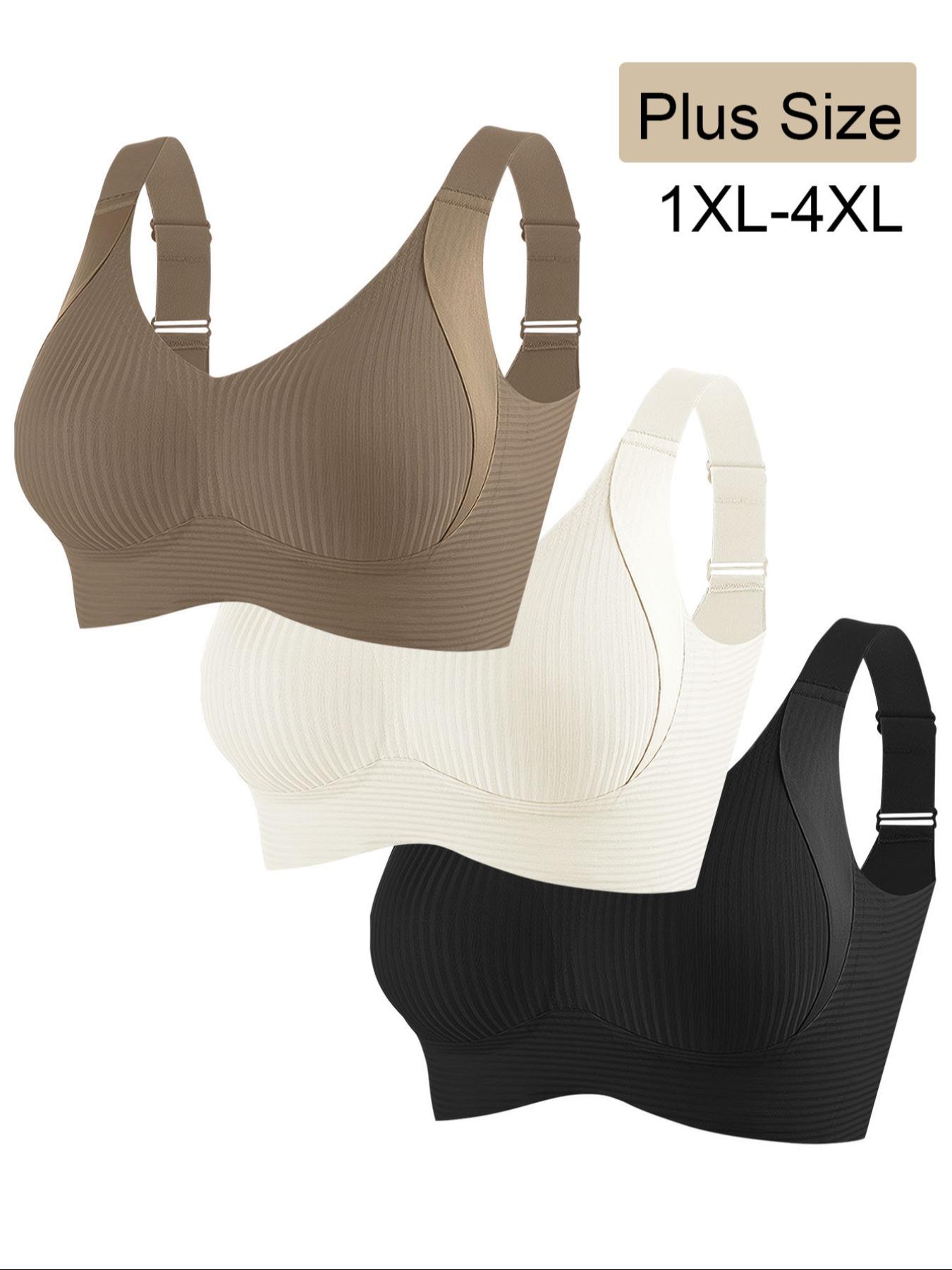 Women's Plus Size Seamless Underwire Bra, Lift & Support, Full Back Coverage, Light Thin Lining, Casual Daily Wear, Fitness Yoga Workout, Stretch Sports Bra