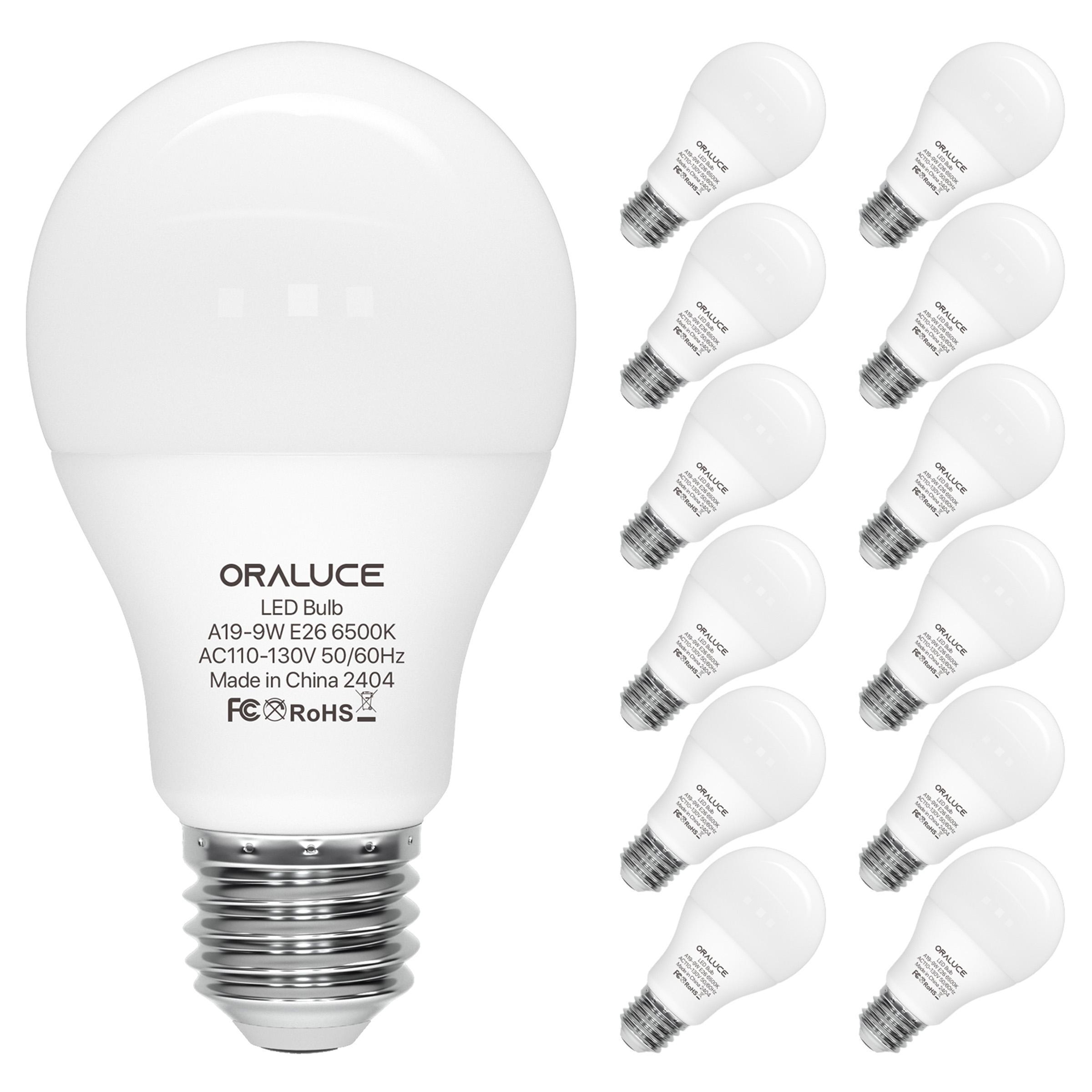 LED Light Bulb,A19 9W Light bulbs,120V E26 Medium Base,Energy Efficient,6/12Pack