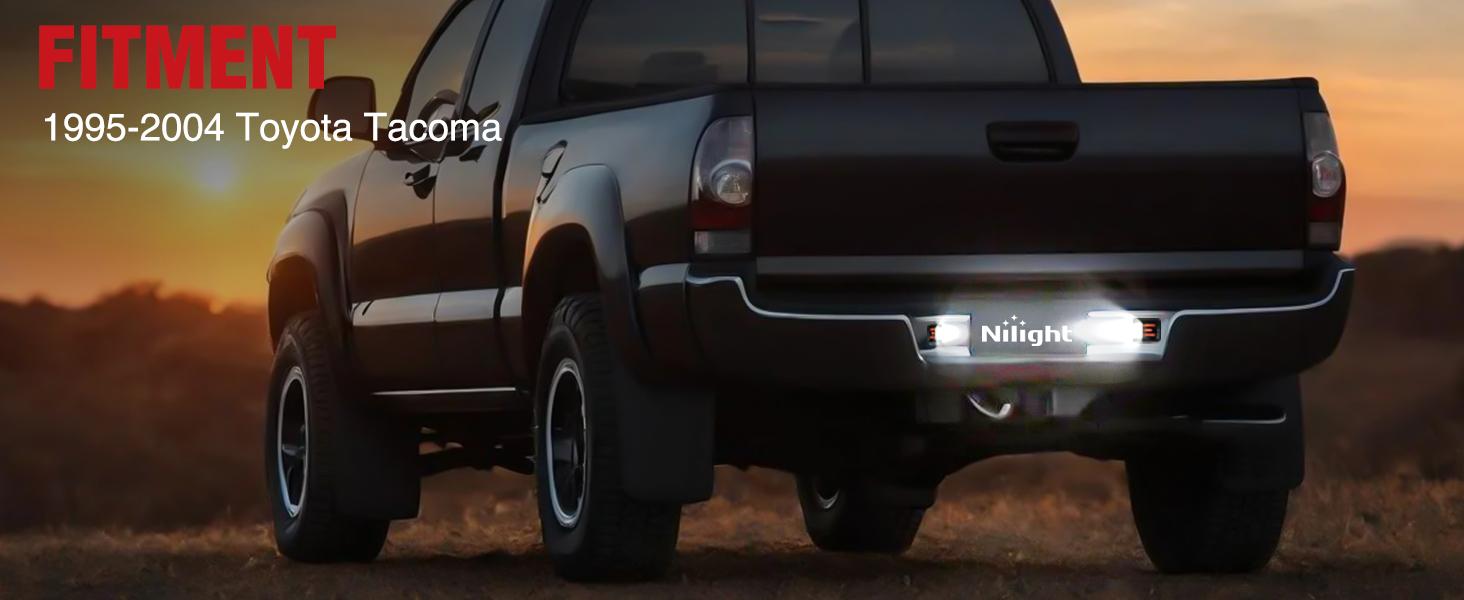 Nilight License Plate Lights Compatible with 1995 1996 1997 1998 1999 2000 2001 2002 2003 2004 Toyota Tacoma with Red OLED Neon Tube 6000K White 2PCS Pack dealsforyoudays