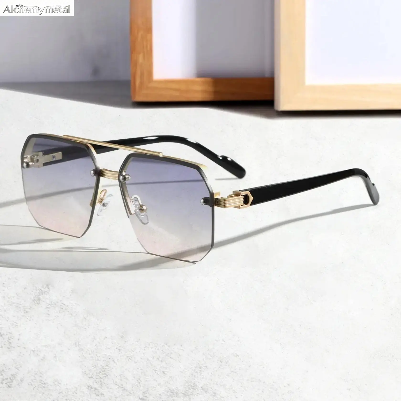 2026 Unisex Modern Square High Quality Lightweight Durable Metal Frame Sunglasses - Men's Windproof Polarized Sports Eyewear for Driving, Fishing with Double Beam Shades, High Quality Sunglasses, Lightweight Durable Sunglasses outdoor daily wear
