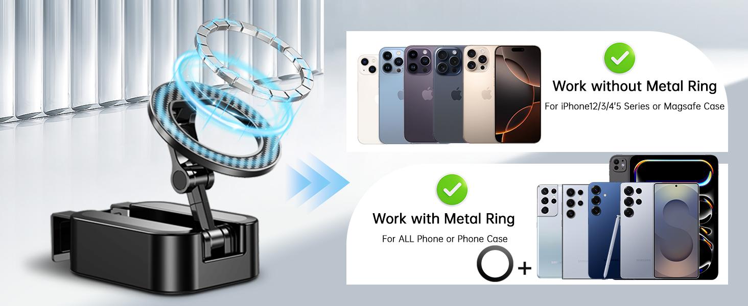 Travel Stand-MagSafe 2025 New 360° Rotating  Foldable Retractable Stand with Powerful Magnet, Women's Cell Phone Holder Travel Essentials,  Essentials, Hands-Free Magnetic Mini Travel Accessory