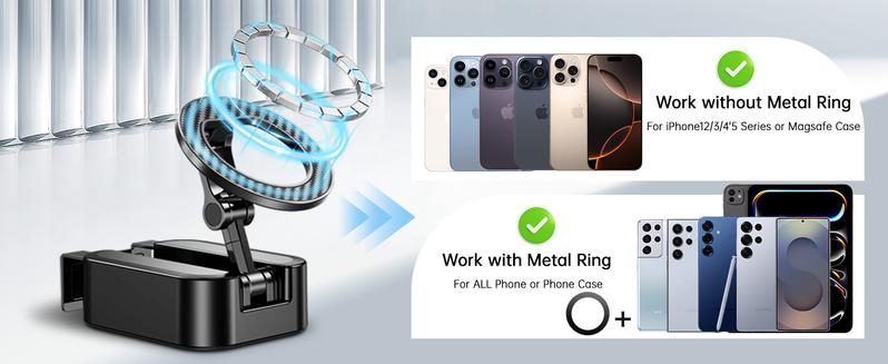 Travel Stand-MagSafe 2025 New 360° Rotating  Foldable Retractable Stand with Powerful Magnet, Women's Cell Phone Holder Travel Essentials,  Essentials, Hands-Free Magnetic Mini Travel Accessory