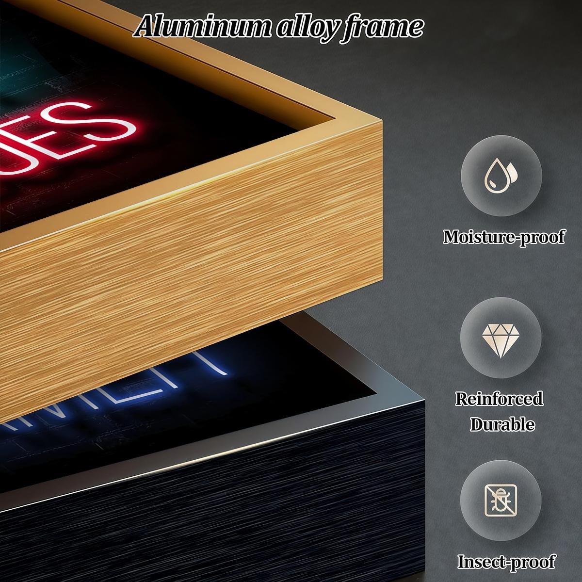 3 Counts Aluminum Alloy Framed Painting, Neon Gaming Zone Poster With Game Controller Wall Art, Home Decoration For Living Room, Bedroom, Office, Restaurant, Hallway Wall Decor, Odorless Print Artwork, Luxury Perfect Gift For Friends And Family