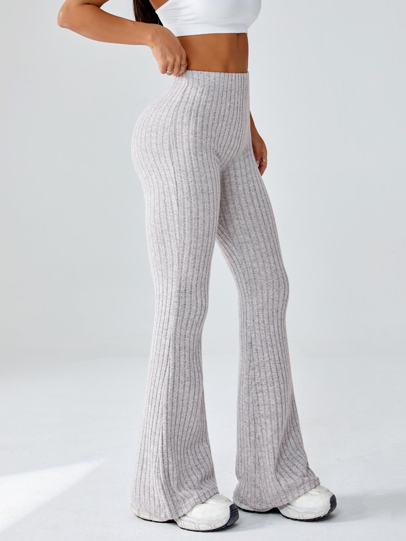 Women's Halloween High-Waisted Sporty Yoga Pants, Tight-Fitting Knit Fabric, Fall & Winter Casual Wear, Fashionable Ladies Activewear, Solid Flare Leggings