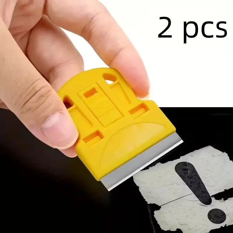 2-Pack Glass Cleaning Scraper, Mini Single-Headed Scrapper, Tough Scraper, Home Clean-Up Tool, Removes Stickers, Old Glue, Paint, Labels, Fragments