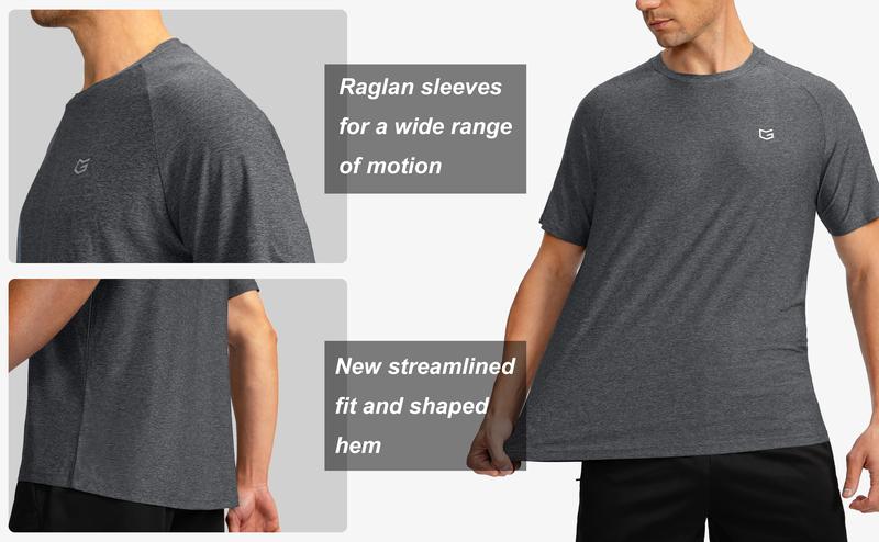 G Gradual Men's Short Sleeve T-Shirt Dryfit Breathable Gym Shirts Men Crewneck Lightweight Casual Running Athletic Workout Tops Bodybuilding Fitness Tee