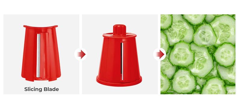 Susteas 5-in-1 Rotary Cheese & Veggie Grater – Suction Base, Retro Green Mandoline for Easy Shredding & Slicing (Dishwasher Safe) Kitchen Utensils Ergonomic with