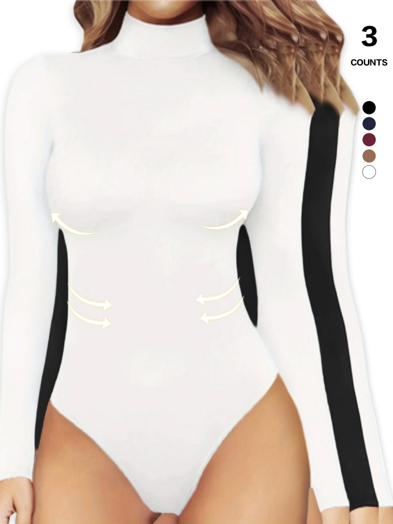 2026 Women's Long Sleeve Turtleneck Bodysuit, Thermal Compression Jumpsuit, Shapewear Base Layer Top, Slim-Fitting, All Seasons